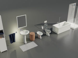 Bathroom Complete Furniture Set 3Dモデル