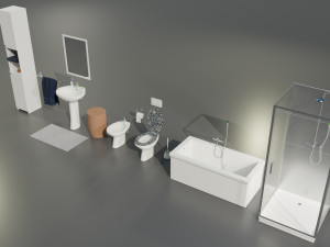 Bathroom Complete Furniture Set 3Dモデル