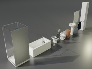 Bathroom Complete Furniture Set 3Dモデル