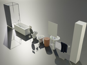 Bathroom Complete Furniture Set 3Dモデル