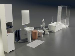 Bathroom Complete Furniture Set 3Dモデル