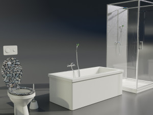 Bathroom Complete Furniture Set 3Dモデル