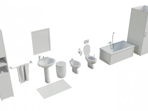 Bathroom Complete Furniture Set 3Dモデル