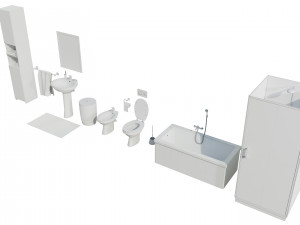 Bathroom Complete Furniture Set 3Dモデル