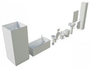 Bathroom Complete Furniture Set 3Dモデル