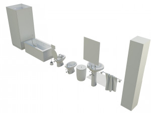 Bathroom Complete Furniture Set 3Dモデル
