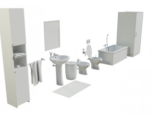 Bathroom Complete Furniture Set 3Dモデル