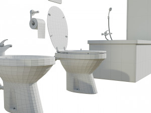 Bathroom Complete Furniture Set 3Dモデル