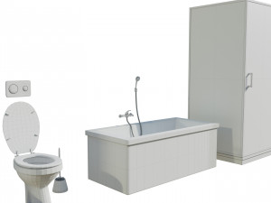 Bathroom Complete Furniture Set 3Dモデル