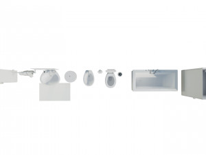 Bathroom Complete Furniture Set 3Dモデル