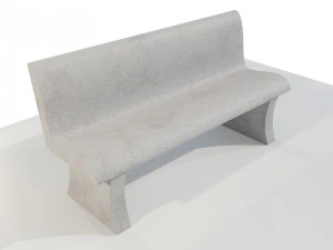 Concrete Bench 3D Model