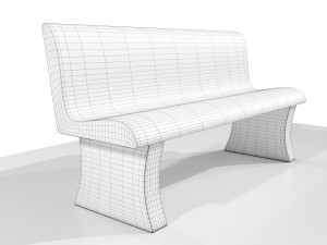 Concrete Bench 3D Model