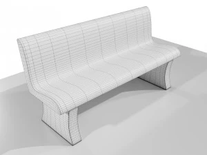 Concrete Bench 3D Model