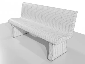 Concrete Bench 3D Model
