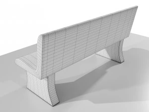 Concrete Bench 3D Model