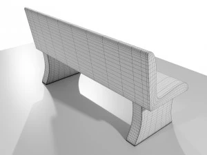 Concrete Bench 3D Model