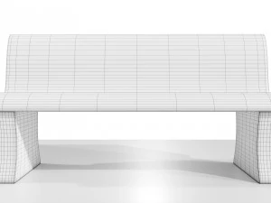 Concrete Bench 3D Model