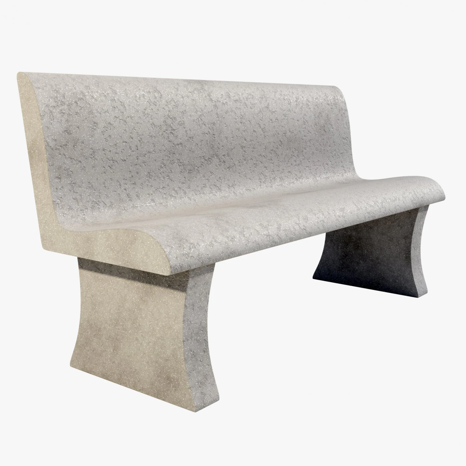 Concrete Bench 3D Model .c4d .max .obj .3ds .fbx .stl .blend 