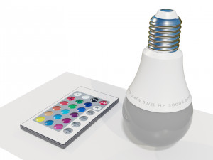 RGB Light bulb with Remote control 3D मॉडल