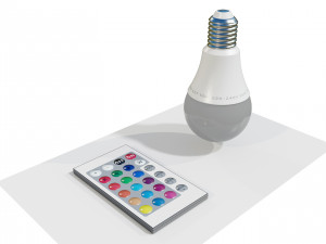 RGB Light bulb with Remote control 3D मॉडल