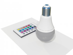 RGB Light bulb with Remote control 3D मॉडल