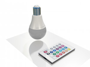 RGB Light bulb with Remote control 3D मॉडल