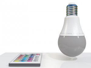 RGB Light bulb with Remote control 3D मॉडल