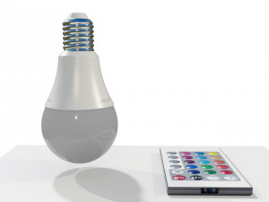 RGB Light bulb with Remote control 3D मॉडल