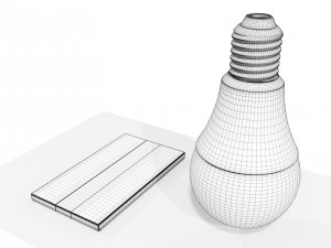 RGB Light bulb with Remote control 3D मॉडल