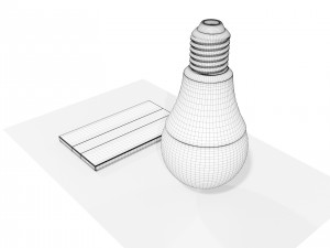 RGB Light bulb with Remote control 3D मॉडल