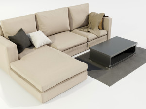 Couch and Coffee Table 3Dモデル