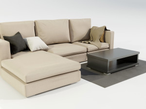 Couch and Coffee Table 3Dモデル