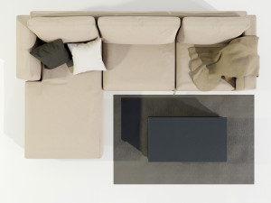 Couch and Coffee Table 3Dモデル