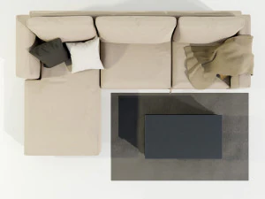 Couch and Coffee Table 3D Model
