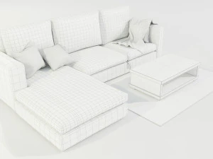 Couch and Coffee Table 3D Model
