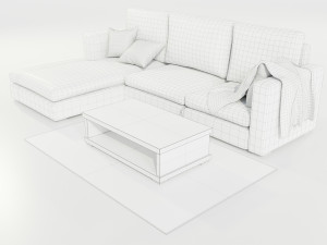 Couch and Coffee Table 3Dモデル