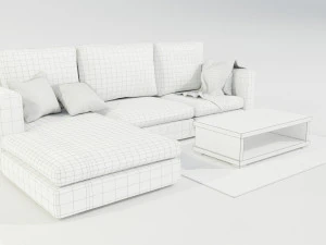 Couch and Coffee Table 3D Model