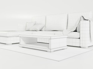 Couch and Coffee Table 3Dモデル