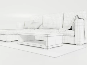 Couch and Coffee Table 3D Model