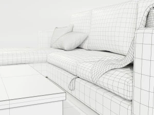 Couch and Coffee Table 3D Model