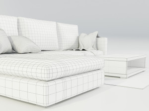 Couch and Coffee Table 3Dモデル