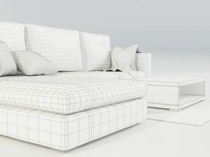 Couch and Coffee Table 3D Model