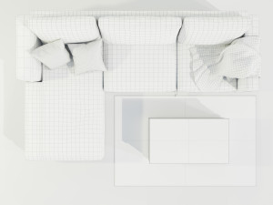 Couch and Coffee Table 3Dモデル