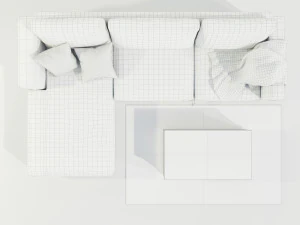 Couch and Coffee Table 3D Model