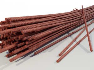 Rusty Concrete Reinforcing Bar 3D मॉडल