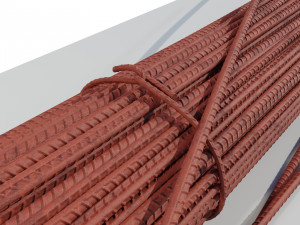 Rusty Concrete Reinforcing Bar 3D मॉडल