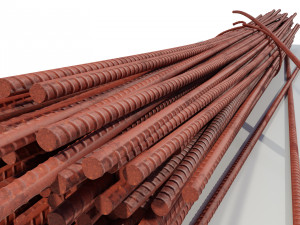 Rusty Concrete Reinforcing Bar 3D मॉडल