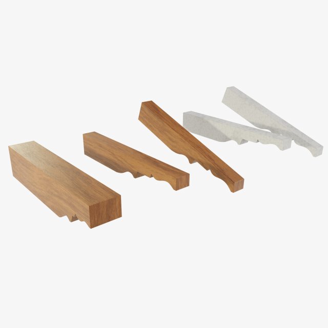 Wooden and concrete rafters Model 3D .c4d .max .obj .3ds .fbx .stl .blend 