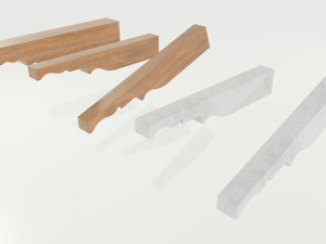 Wooden and concrete rafters Model 3D