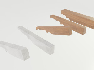 Wooden and concrete rafters Model 3D